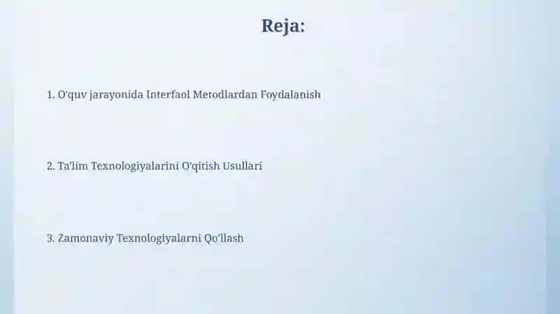 Texnologiya ta’limini o‘qitish metodlari 2