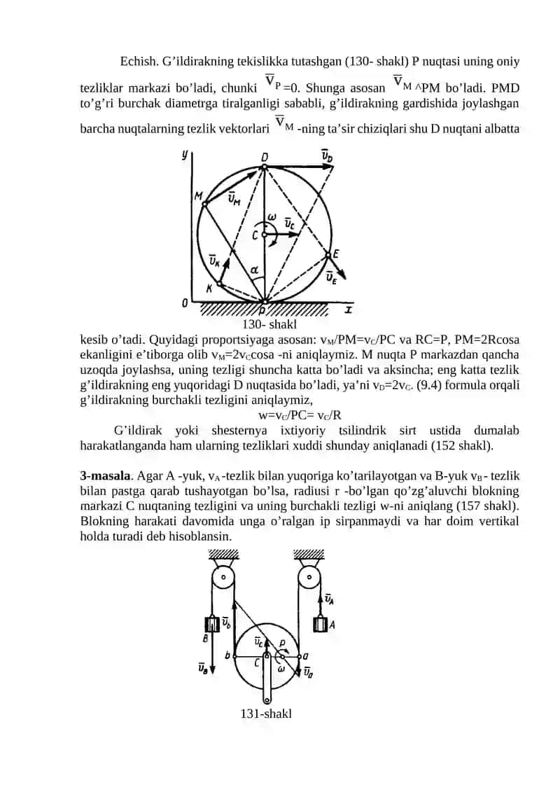Qattiq jismning tekislikka parallel harakatlari 2