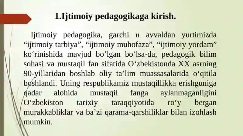 Ijtimoiy Pedagogika va Pedagogik Sotsiologiya 2