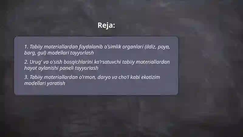 Tabiiy materiallardan ko'rgazmali qurollar tayyorlash 2