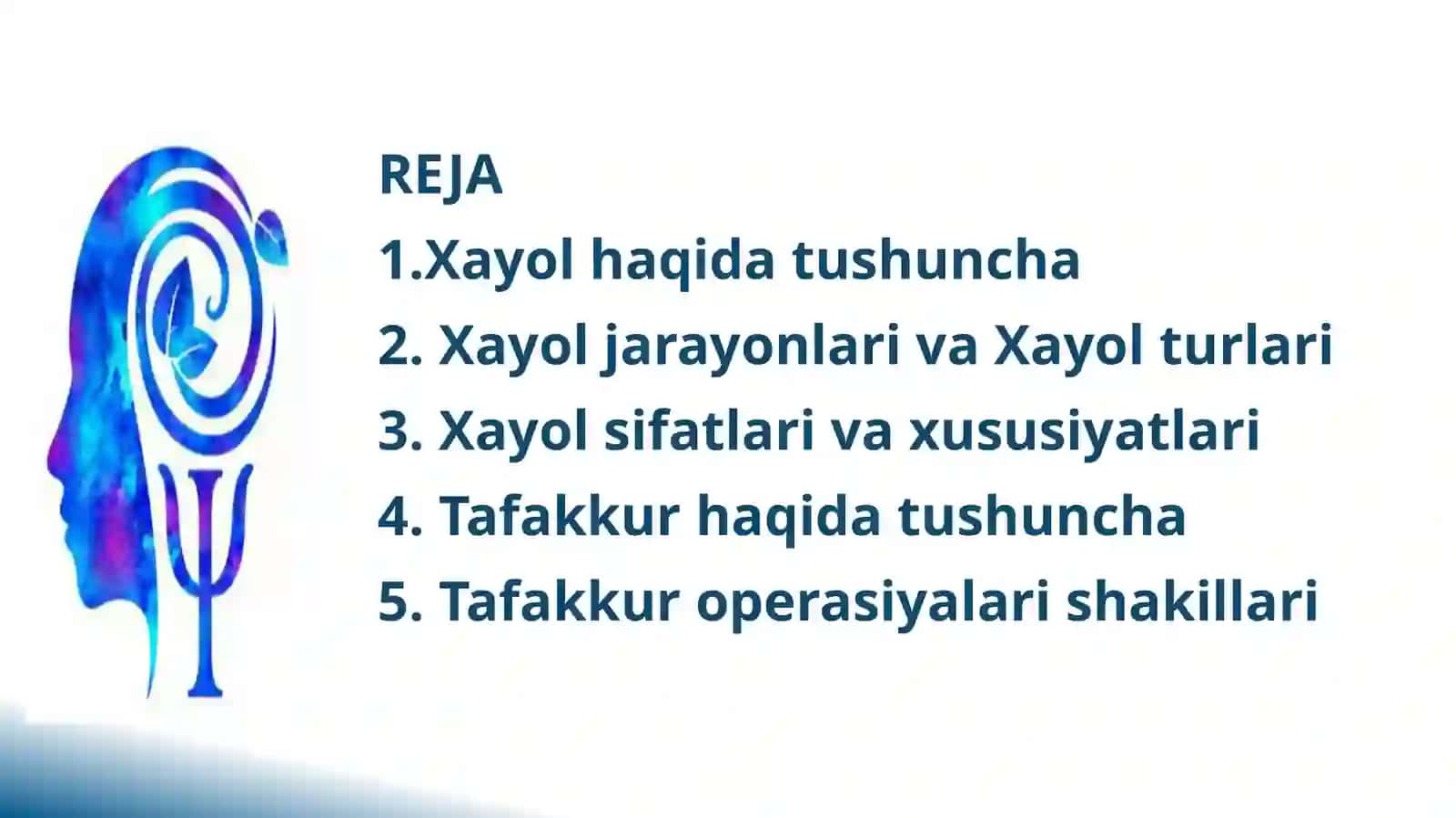 Xayol va Tafakkur 2