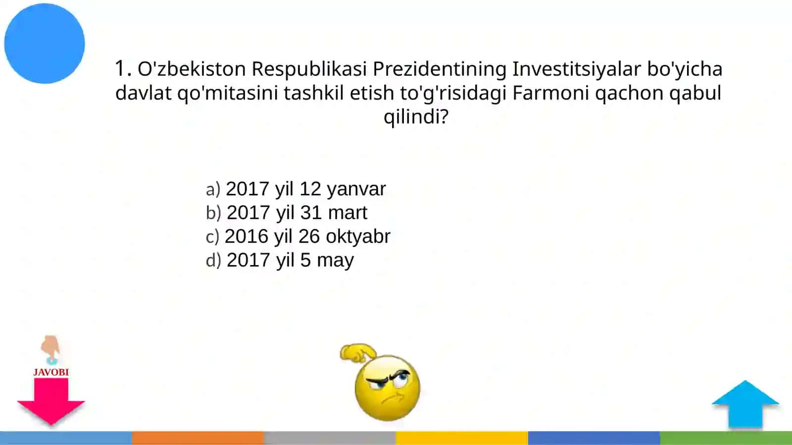 O'zbekiston Respublikasi Prezidentining Investitsiyalar bo'yicha davlat qo'mitasini tashkil etish to'g'risidagi Farmoni qachon qabul qilindi? 2