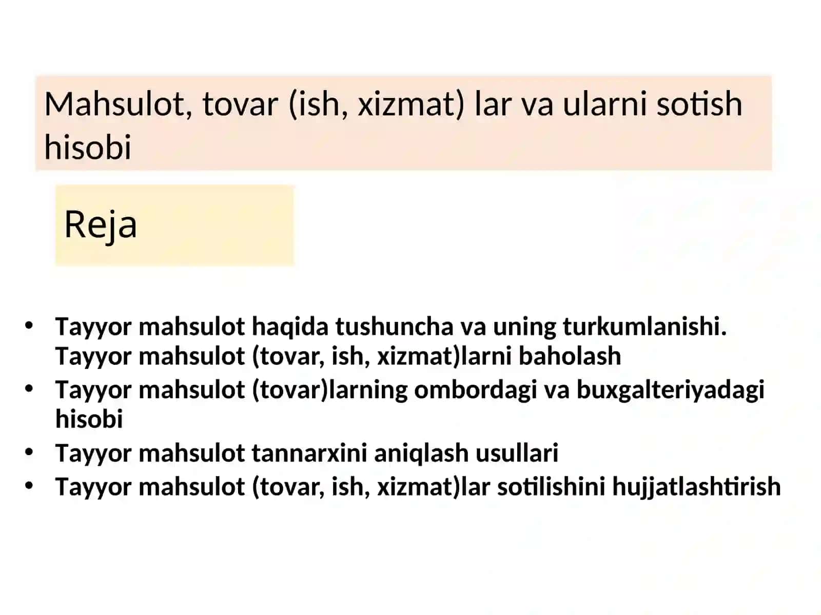 Mahsulot,tovar(ish,xizmat) larvaularnisotishhisobi 2