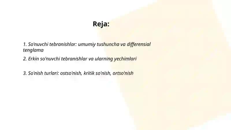 So'nuvchi va majburiy tebranishlar.Rezonans 2