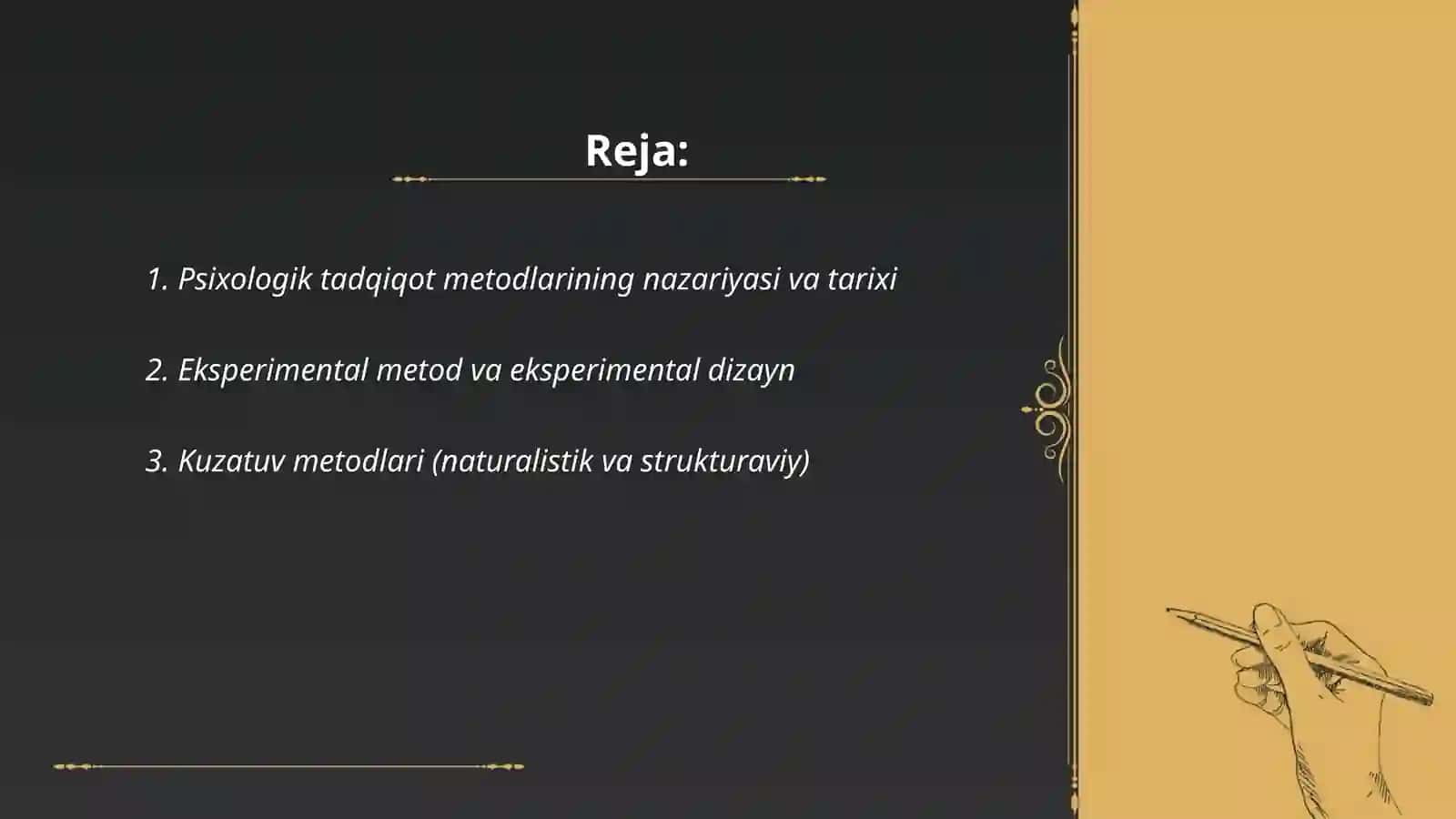 Psixologiya fanining ilmiy tatqiqot metodlari 2