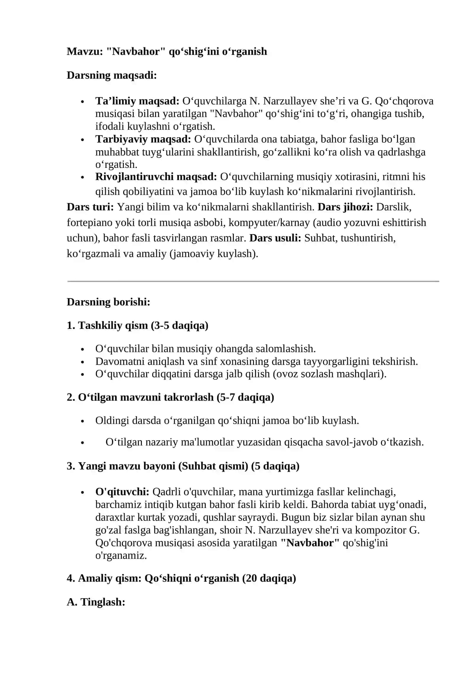 Navbahor" qo‘shig‘ini o‘rganish 2