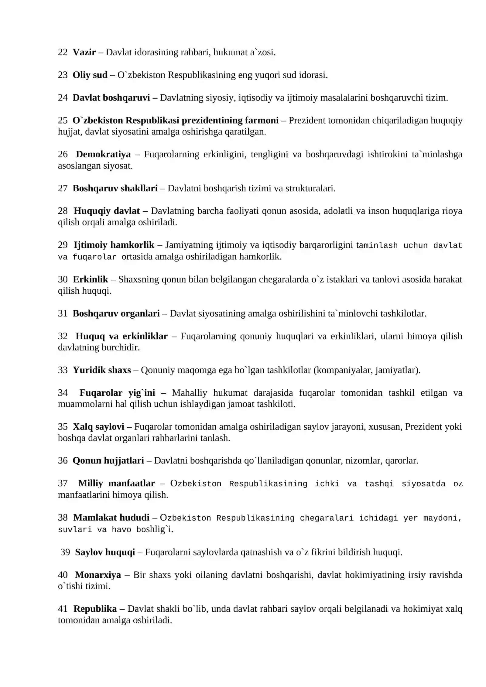 Konstitutsiya – O`zbekiston Respublikasining asosiy huquqiy hujjati 2