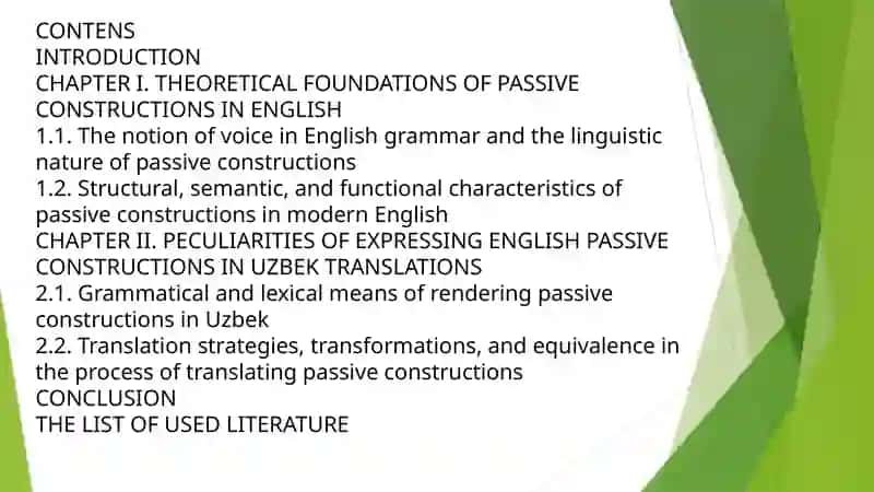 Passive Constructions in English and Their Expression in Uzbek Translations 2