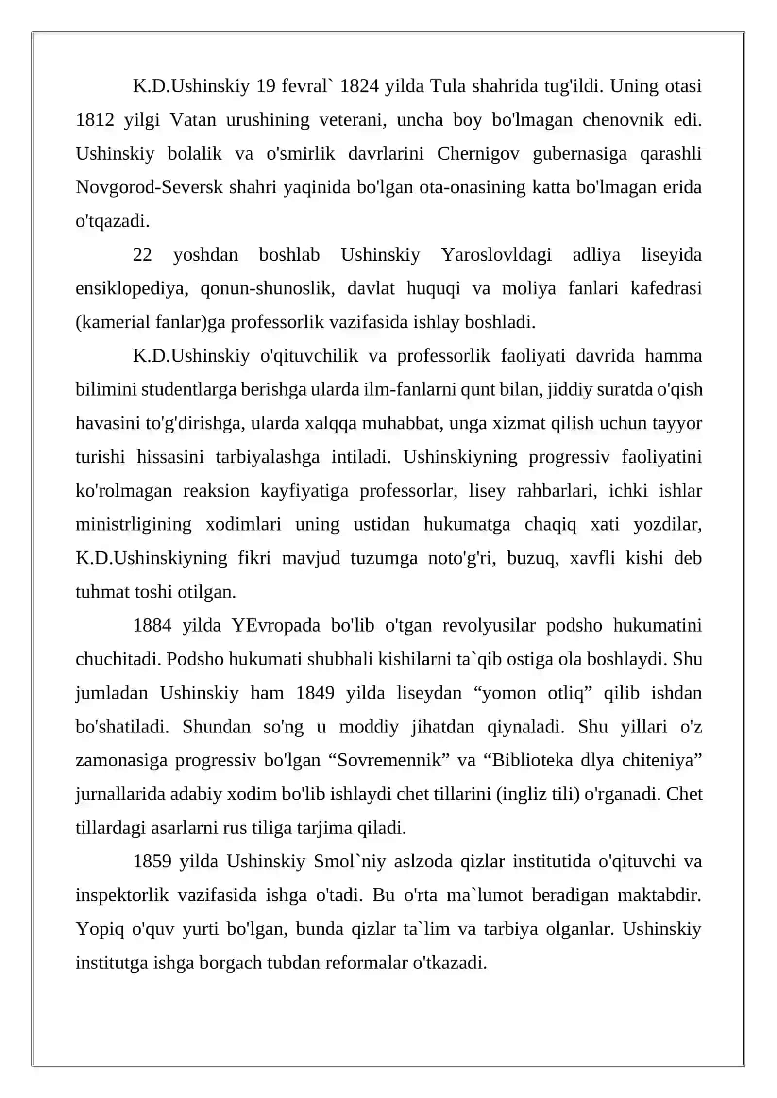 K. D. Ushinskiyning pedagogik g’oyalari 2