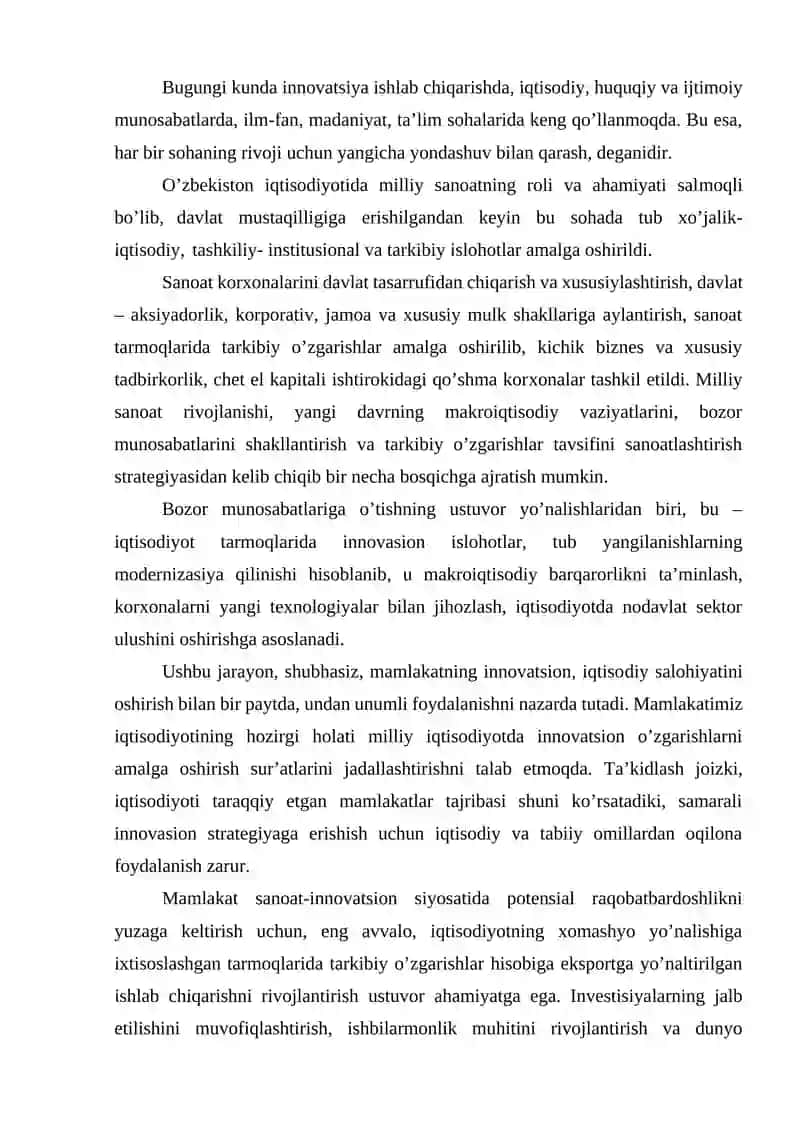 SANOAT ISHLAB CHIQARISHNING IQTISODIY VA IJTIMOIY SAMARADORLIGI 2