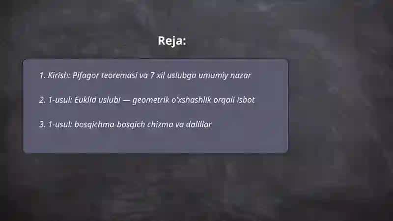 Pifagor teoremasi va 7 xil uslubda 2