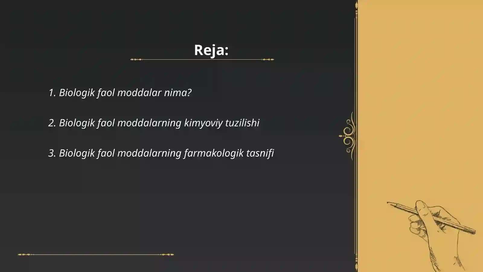 Biologik faol moddalar va ularning xususiyatlari 2