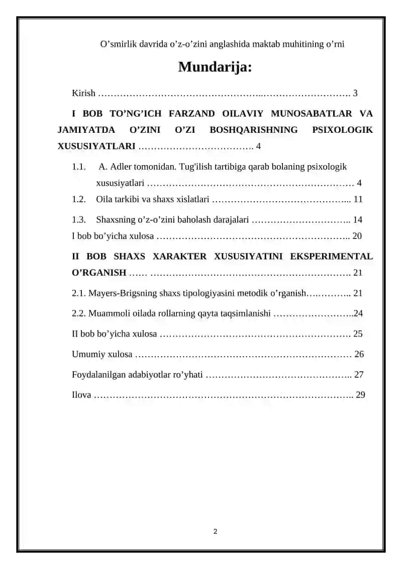 Psixologiya sohasini yanada takomillashtirish konsepsiyasi 2