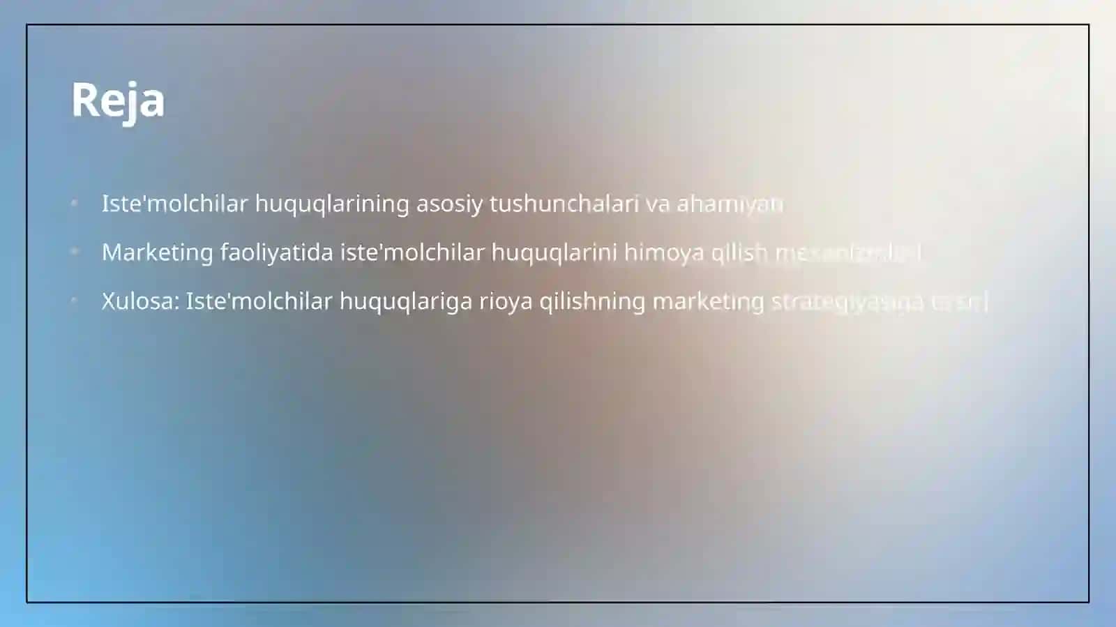 Marketingda istemolchilar haq huquqi 2