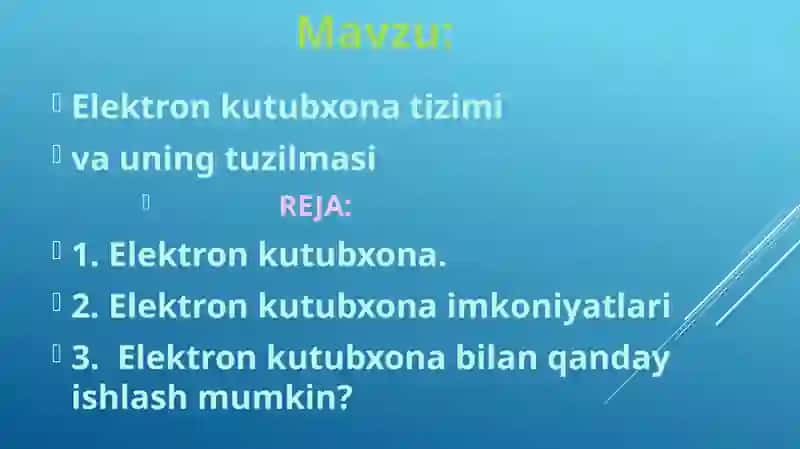 Elektronkutubxona tizimi 2