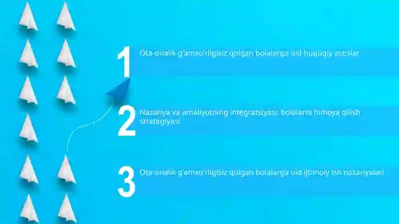 Ota-ona qarovisiz qolgan bolalar bilan ijtimoiy ish nazariyasi va huquqiy asoslari 2