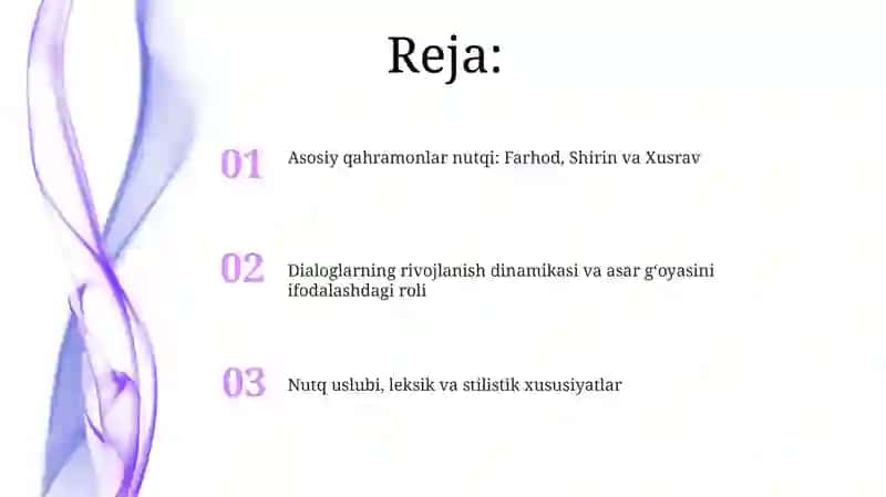 "FarhodvaShirin" dostonidagi qahramonlarnutqi va dialoglar 2