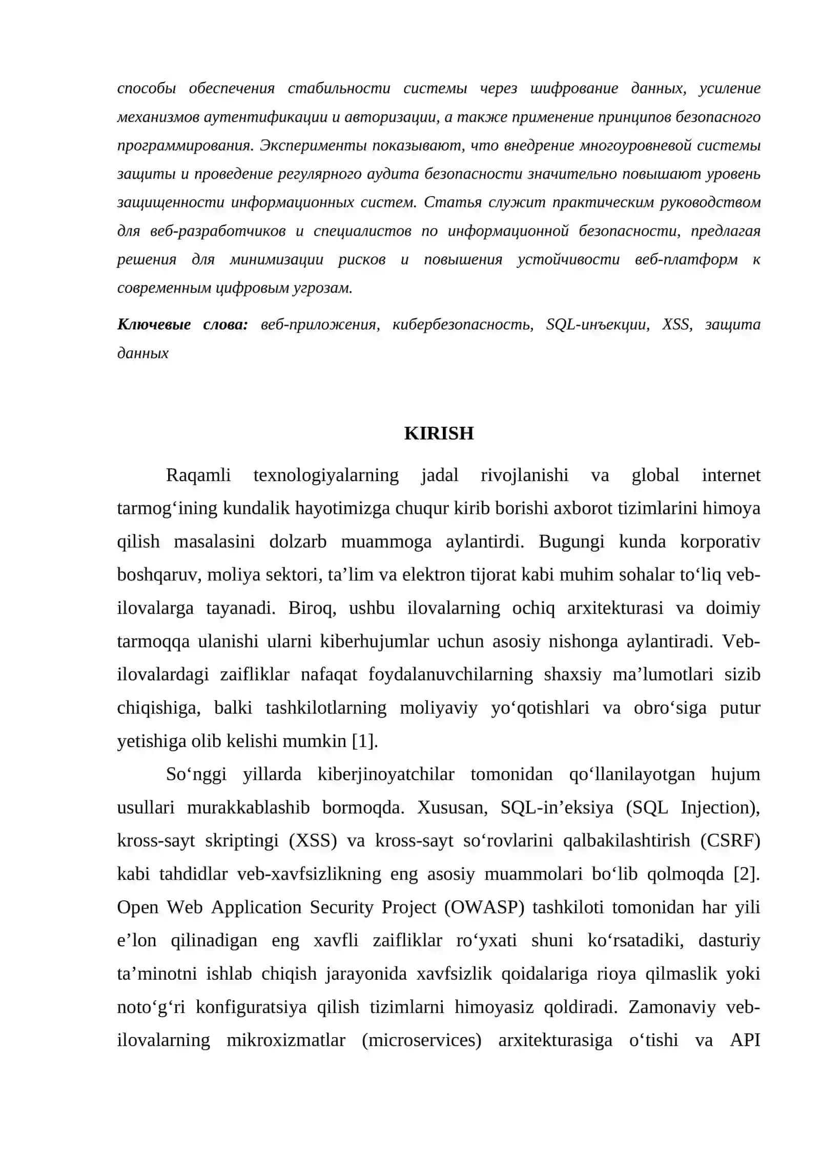 WEB ILOVALARDA XAVFSIZLIKNI TA'MINLASH USULLARI 2