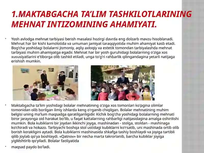 Maktabgacha ta’lim tashkilotlarida mehnat intizomi va uni mustahkamlashning ijtimoiy huquqiy asoslari 2
