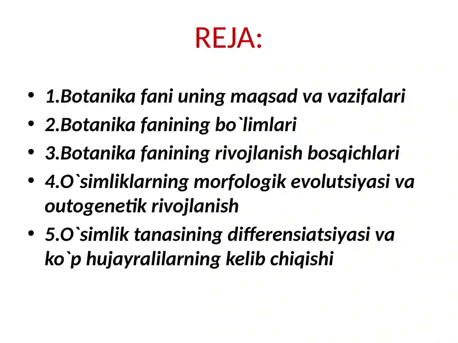 O`SIMLIKLARDUNYOSI VA UNING XILMA-XILLIGI 2