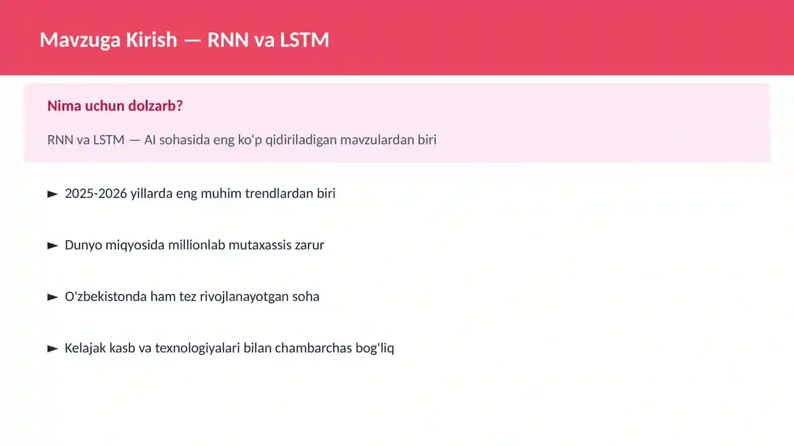 AI | DEEP LEARNING VA NEYRON TARMOQLAR 2