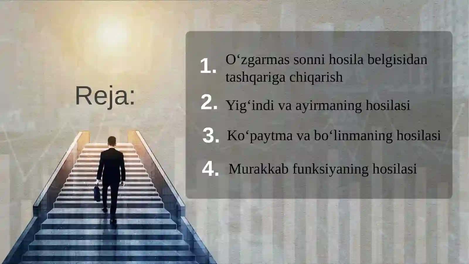 Hosilani hisoblash qoidalari 2