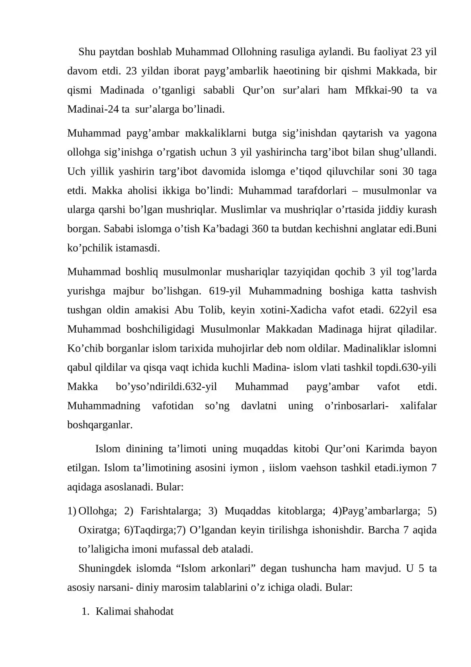 Islom dini manbalari, aqidaviy maktablari va ularning hozirgi davrdagi ahamiyati 2