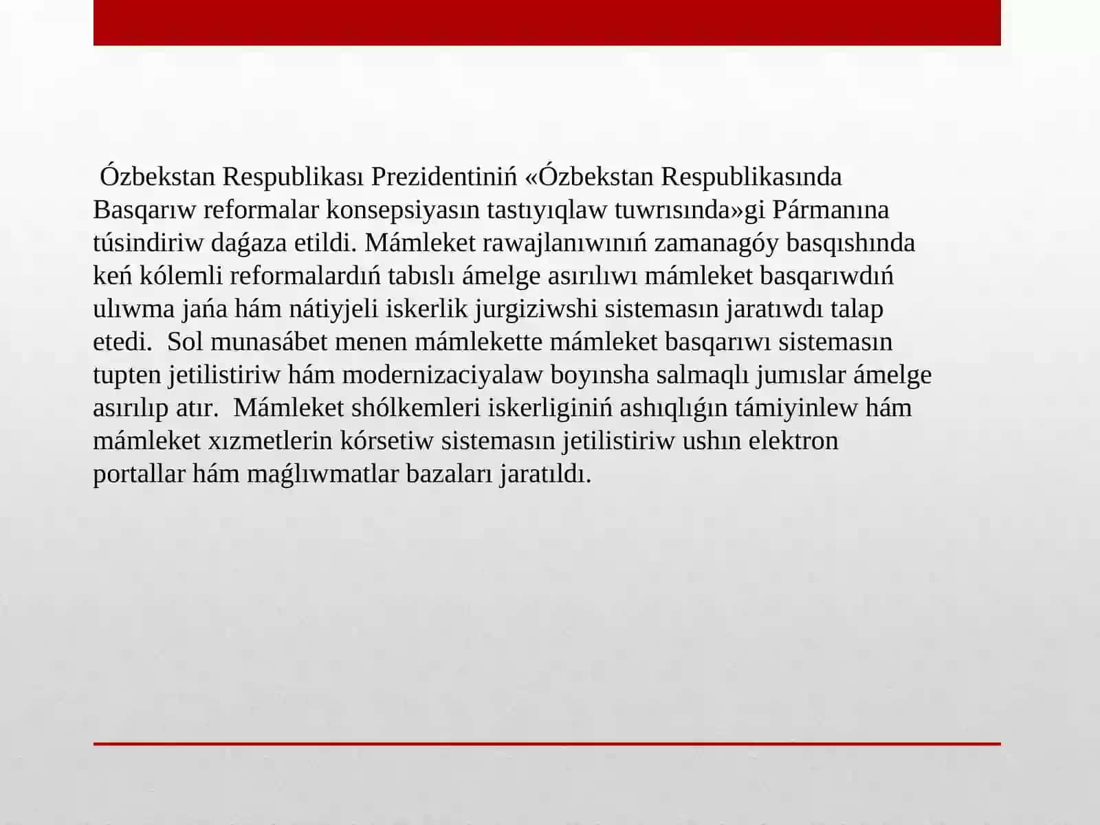 Ózbekstanda social tarawda ámelge asırılıp atırǵan ózgerisler 2