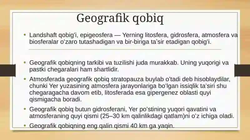 Yerning geografik qobig‘i. Litosfera, materik va qit’alar 2