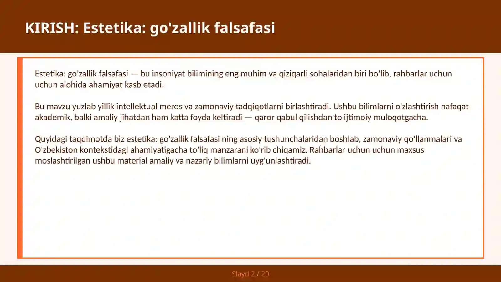 Estetika: go'zallik falsafasi 2