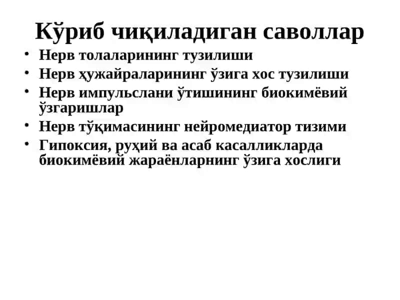 Нерв тизимининг вазивалари 2