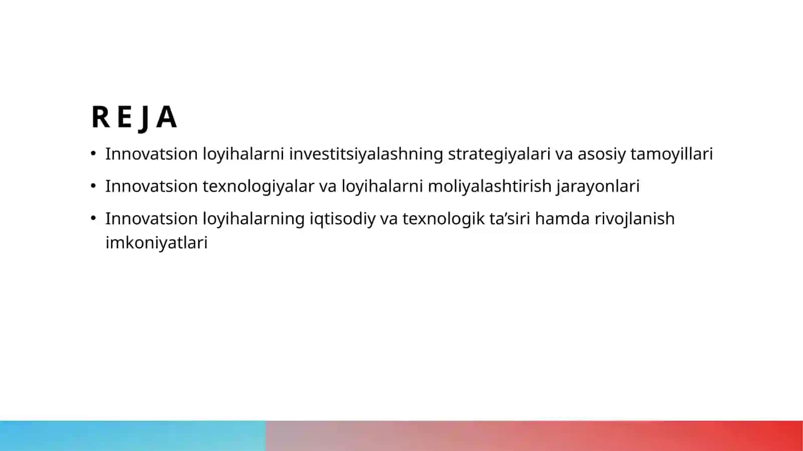 Innovatsion loyihalarni investitsiyalash 2