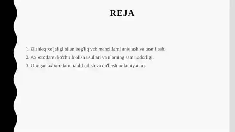 Internetda qishloq xo'jaligiga oid deb veb manzillar va ularning axborotlarni ko'chirib olish 2