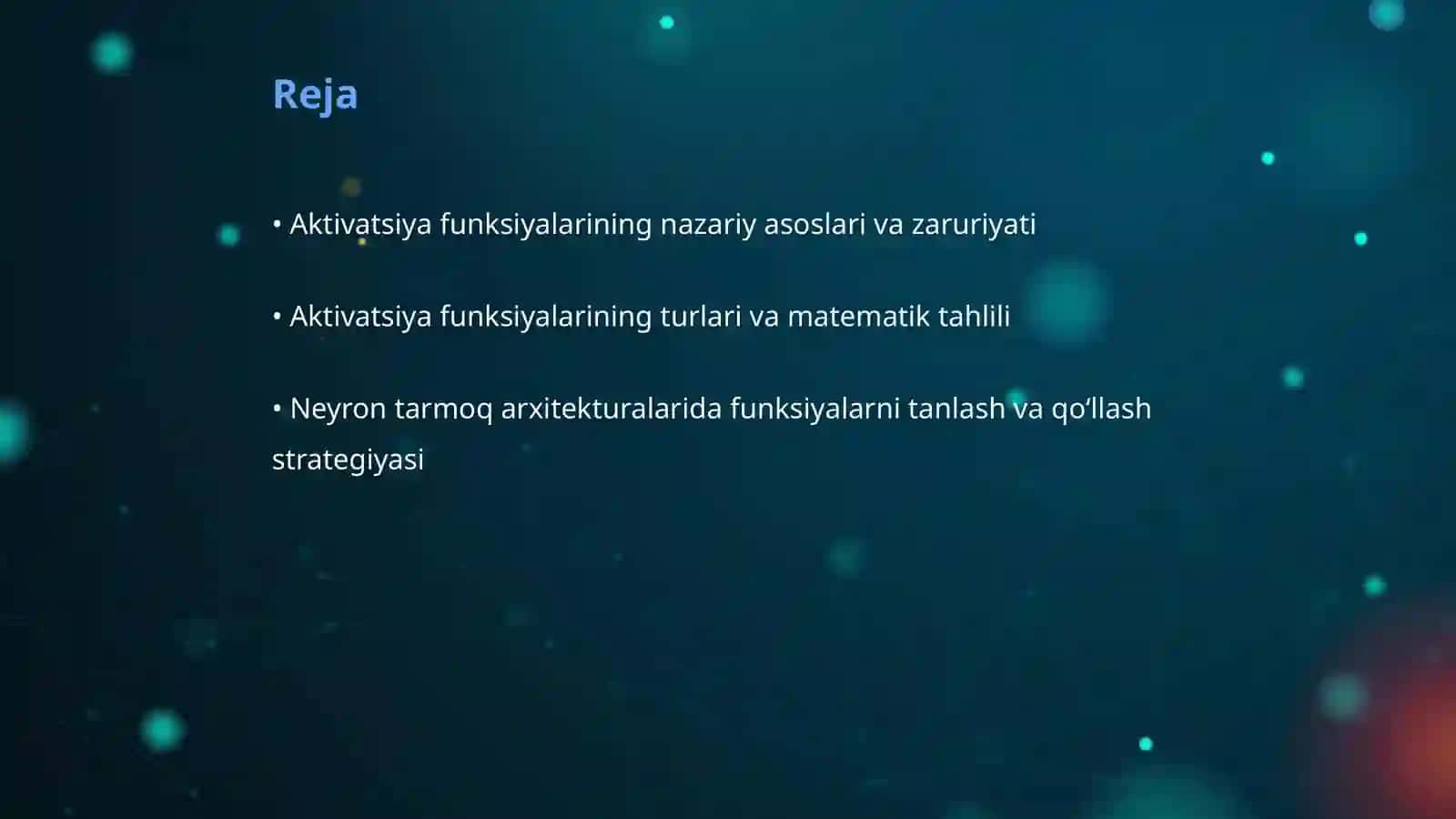 Aktivatsiya funksiyalarining turlari va ularning neyron tarmoqda qo‘llanilishi 2