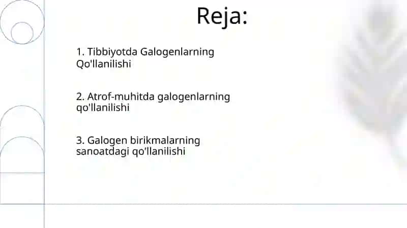 Galogenlar va ularning birikmalarini qo'llanilishi 2
