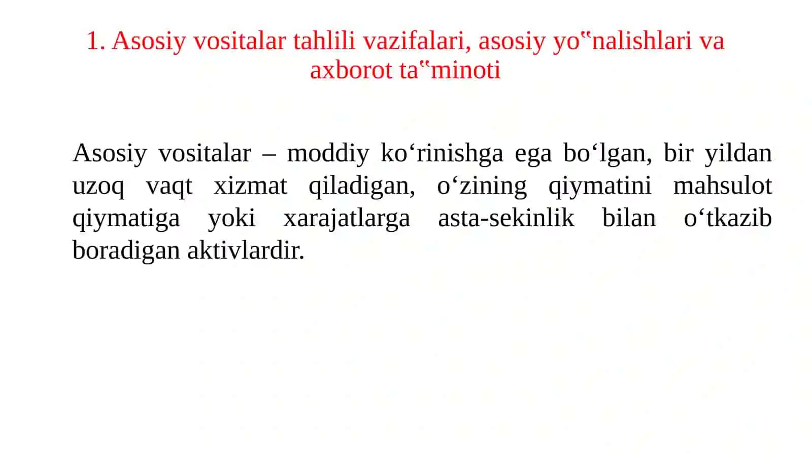 Asosiy Vositalar Holati va Ulardan Samarali Foydalanish Tahlili 2