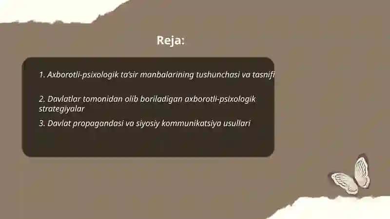 Axborotli-psixologik ta’sir manbalari (Davlatlar. Jamiyat. Ijtimoiy guruhlar. Shaxslar) 2