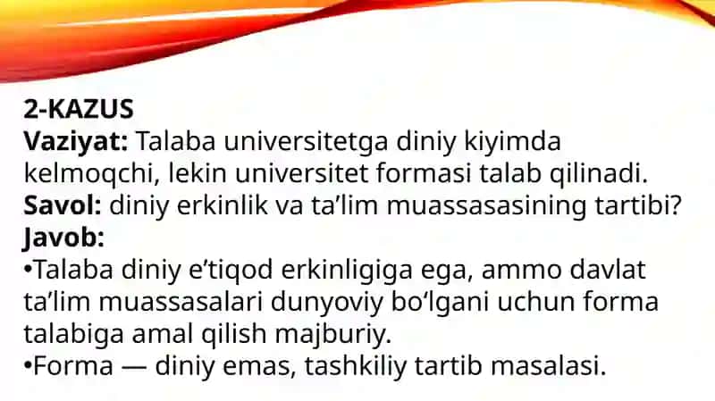Jamiyat hayotida dunyoviylik va diniylik mutanosibligi 2