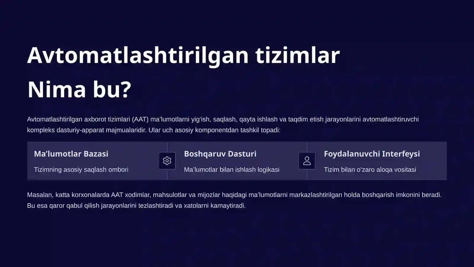 Malumotlar_bazasi_asosidagi Avtomatlashtirilgan axborot tizimlari 2