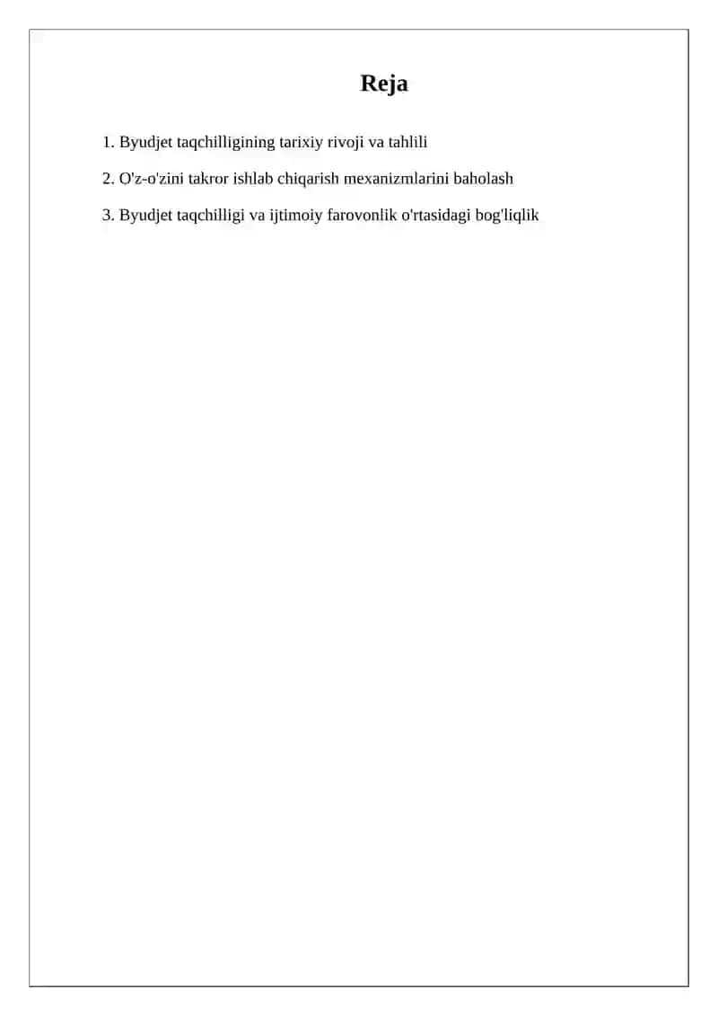 Byudjet taqchilligining sabablari va mexanizmlari 2