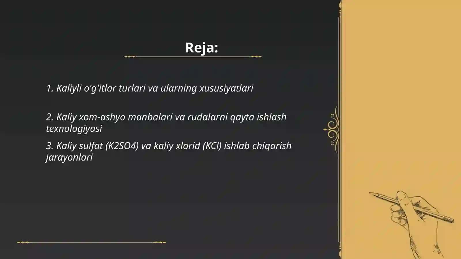 Kaliyli o'g'itlar ishlab chiqarish va qo'llash texnologiyasi 2
