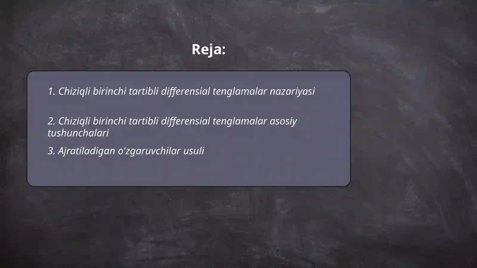 Chiziqli birinchi tartibli differensila tenglamalar 2