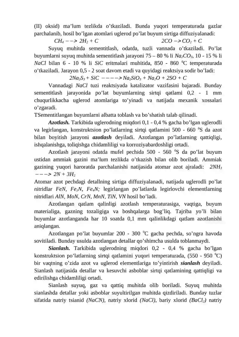 Bosim ta’sirida quyma olish texnologiyasini o‘rganish 2