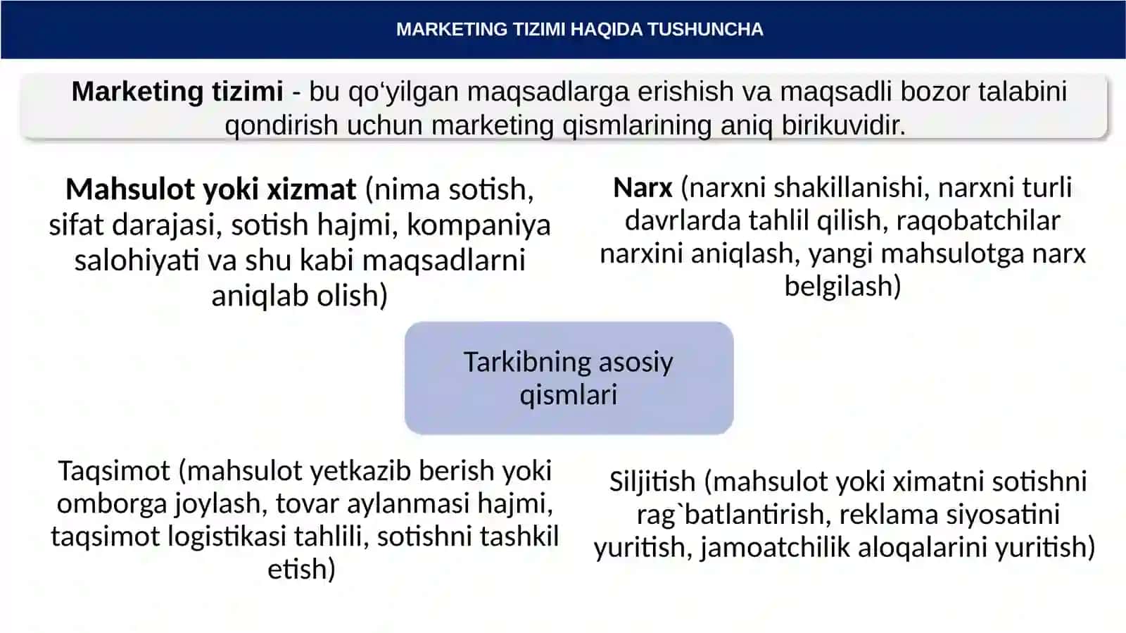 Marketingning tarkibiy tuzilishi va uni boshqarishni tashkil etish 2