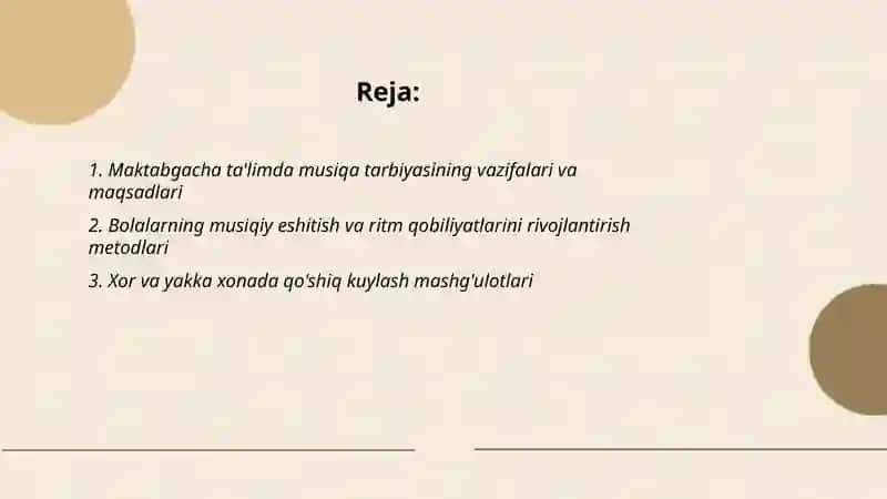 Maktabgacha ta'limda musiqa asoslari va bolalar tarbiyasi 2