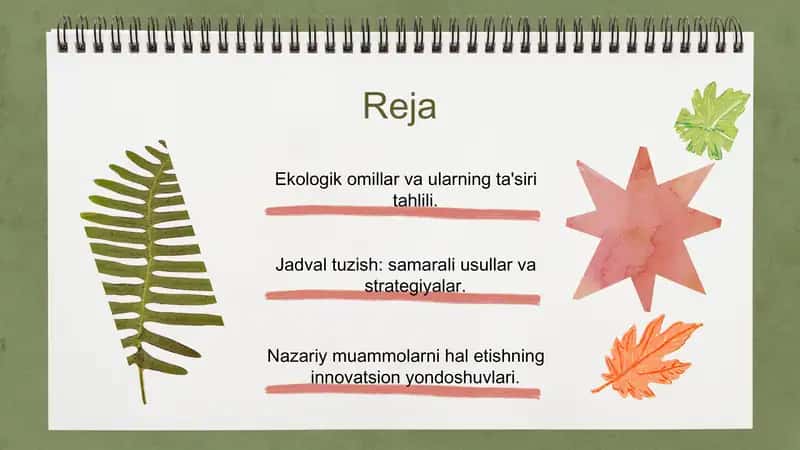 Ekologik omillar nazariy muammoli topshiriqlar taqdimoti 2