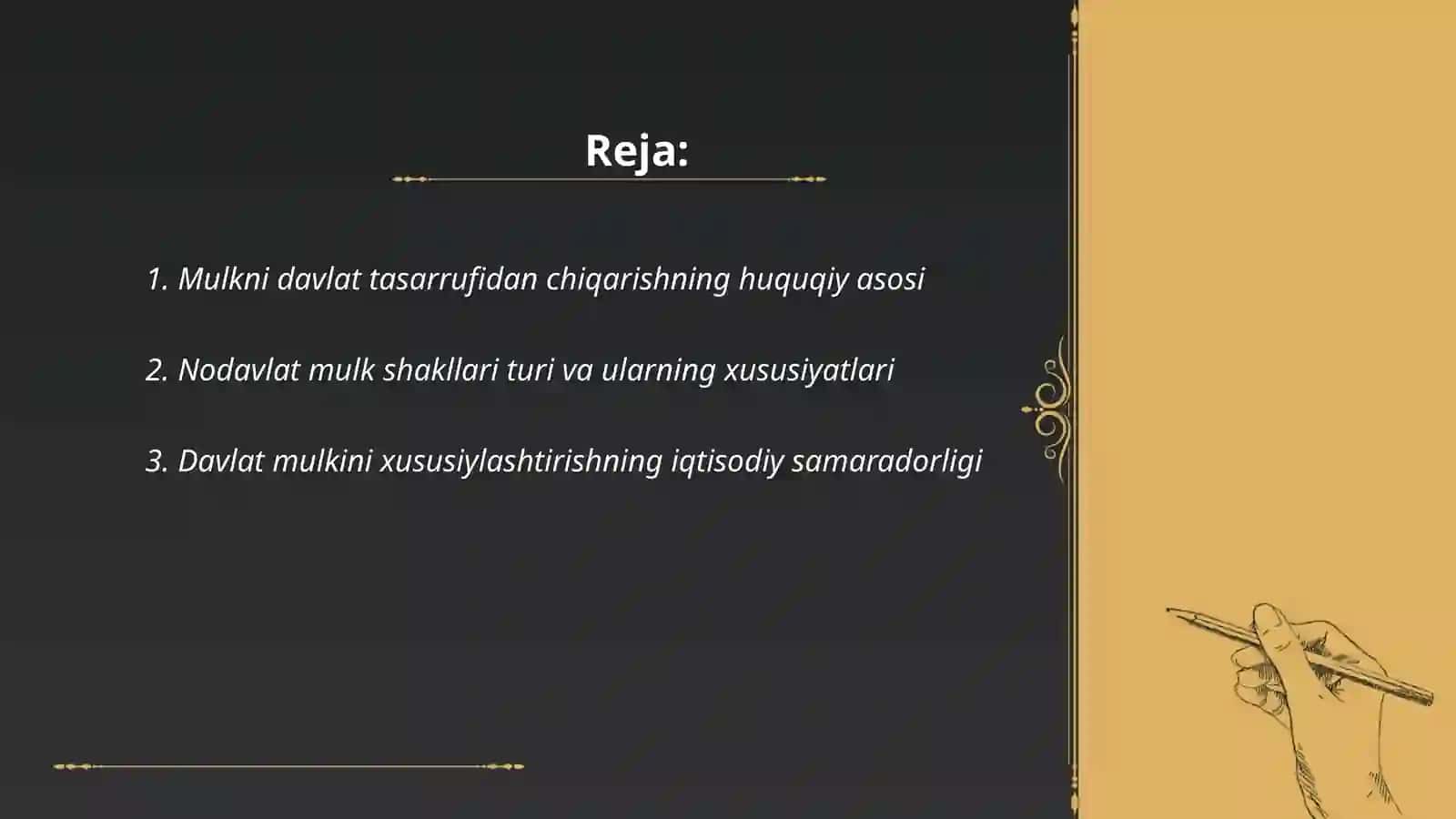 Mulkni davlat tasarrufidan chiqarish va nodavlat shakllariga o'tkazish jarayonlari 2