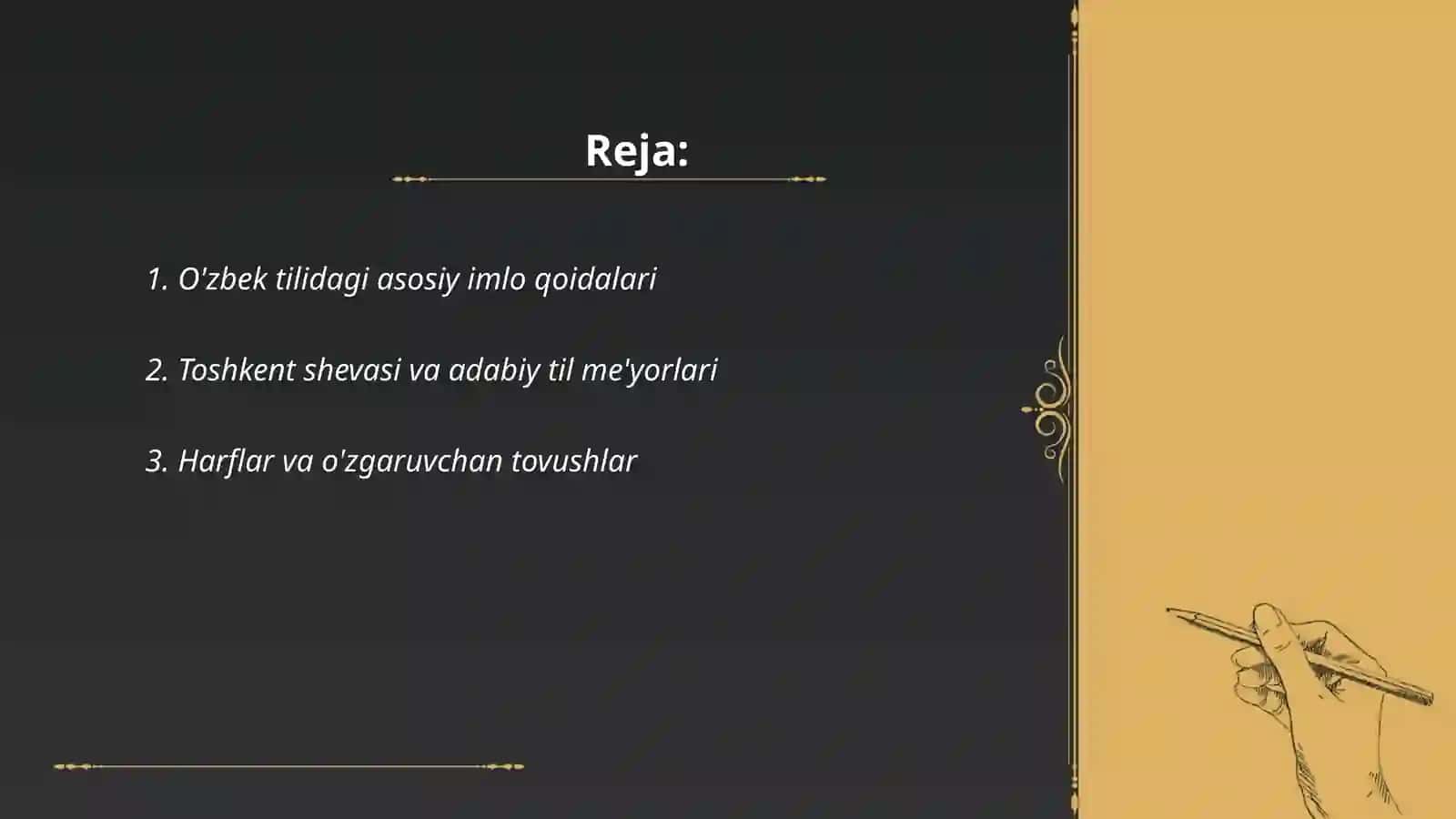 O'zbek tilining imlo qoidalari va soha egalarining savodxonligi 2