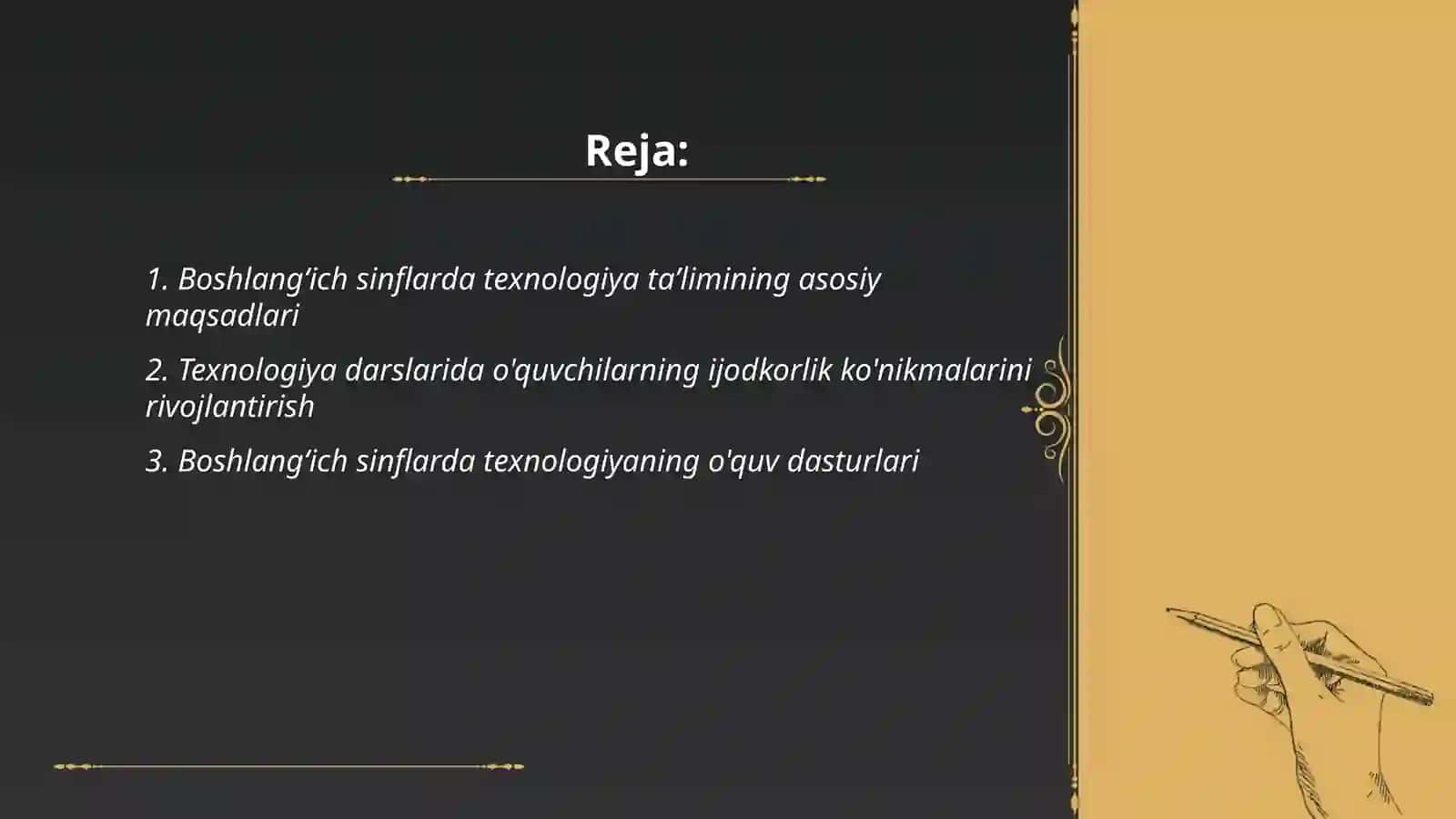 Boshlangʻich sinflarda texnologiya taʼlimining mazmuni 2