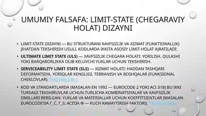 Temir-beton konstruksiyalarini chegaraviy holat bo‘yicha hisoblash usullari 2